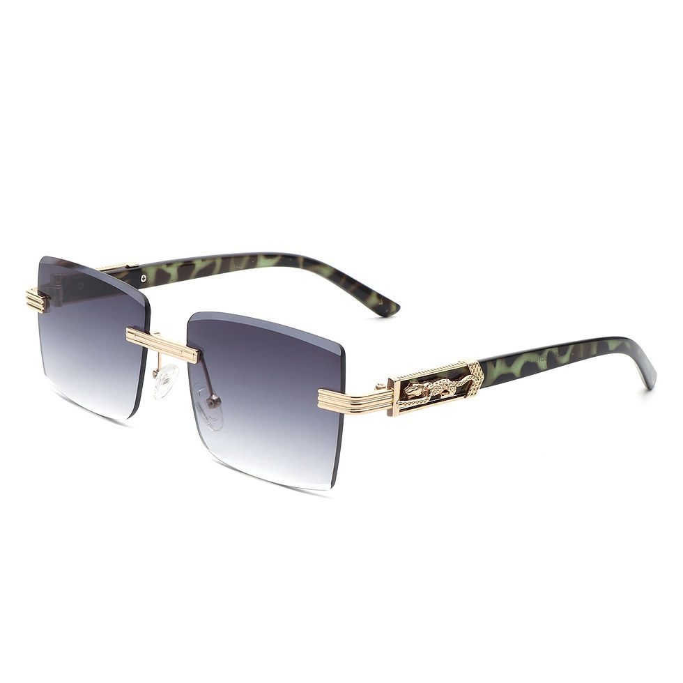 Thumbnail: SFS Tycho - Rimless Square Retro Tinted Fashion Flat Top Sunglasses