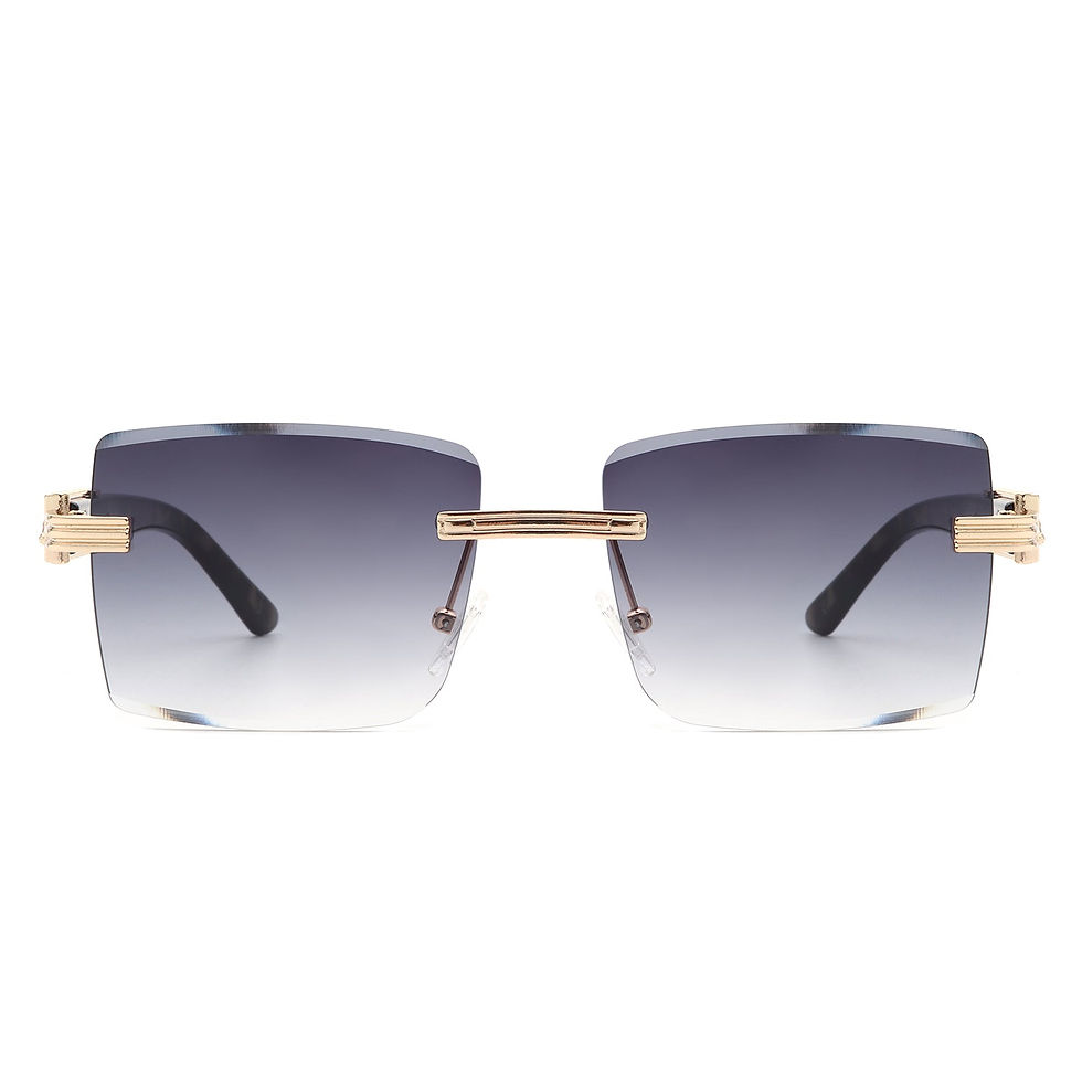Thumbnail: SFS Tycho - Rimless Square Retro Tinted Fashion Flat Top Sunglasses
