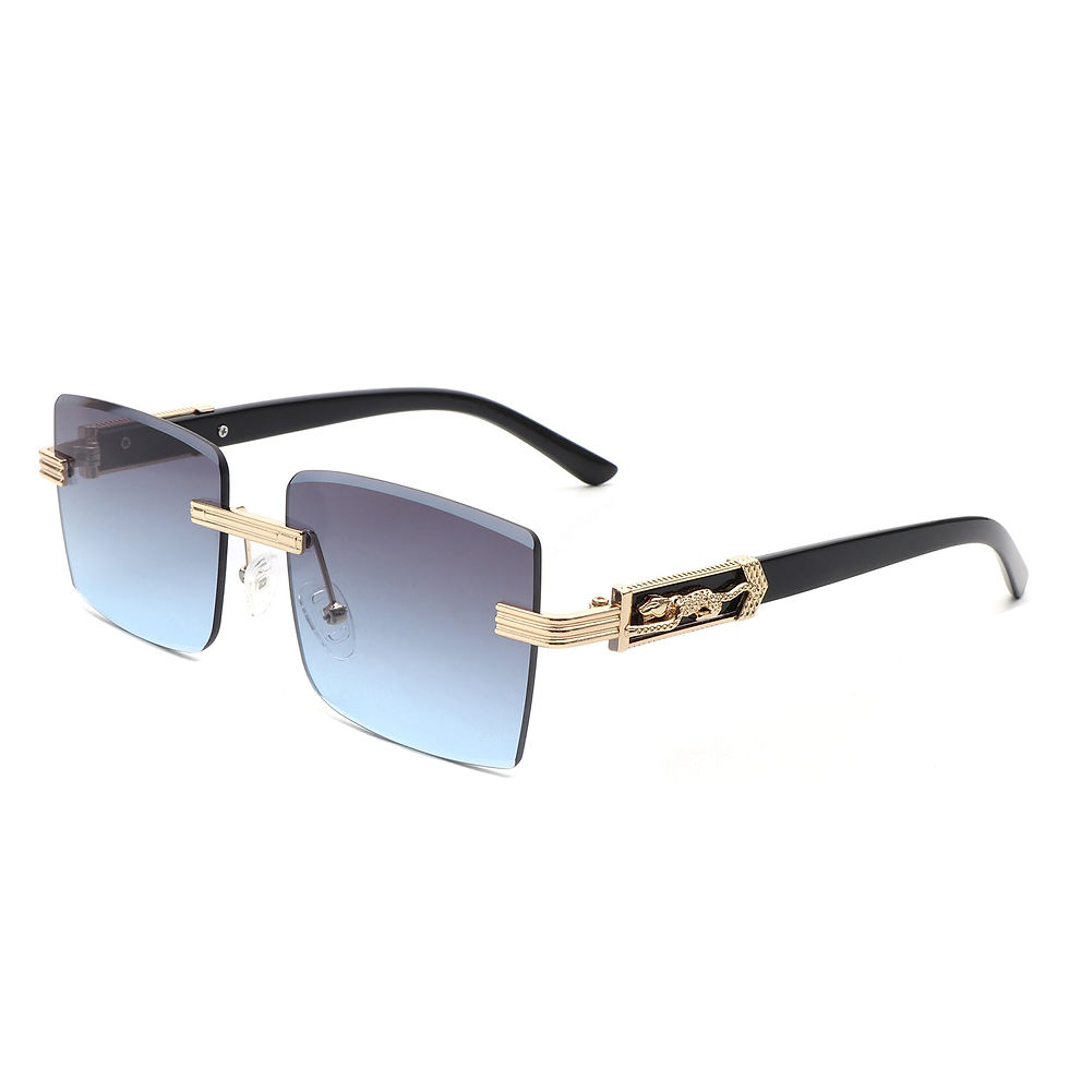Thumbnail: SFS Tycho - Rimless Square Retro Tinted Fashion Flat Top Sunglasses