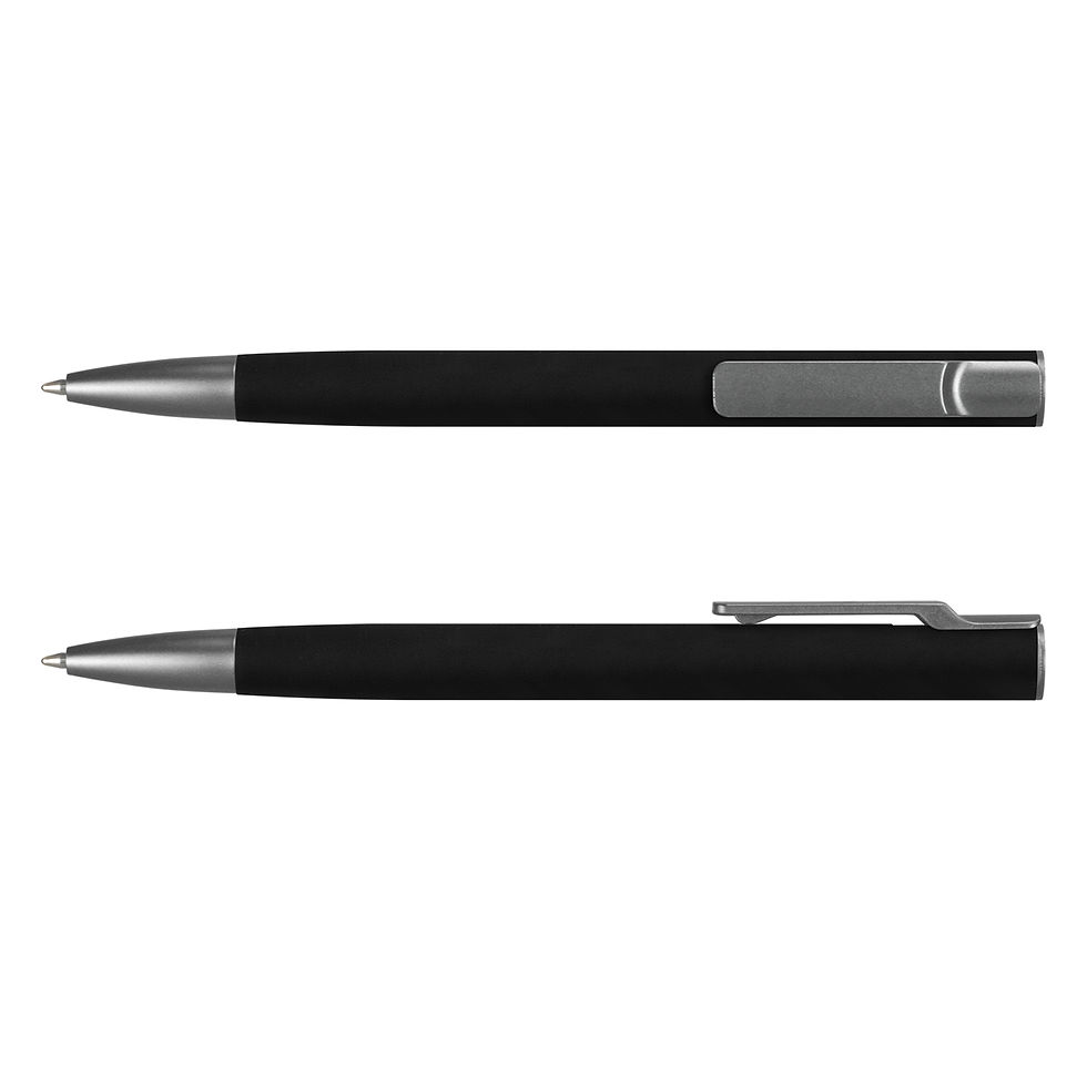 Thumbnail: Branded Rubberised Soft Touch Recycled Aluminium Slide Action Ballpen