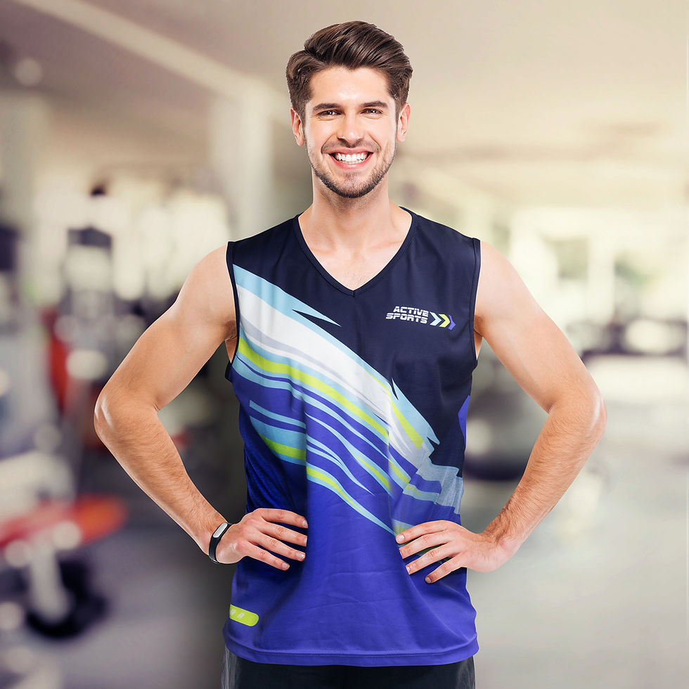 Thumbnail: ZERGO™  Custom Mens Performance V-Neck Singlet