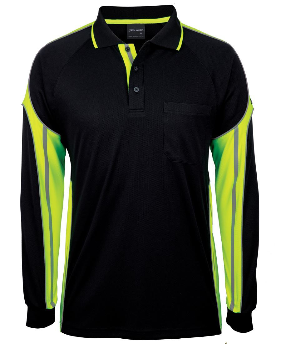 Thumbnail: Branded Hi Vis Long Sleeve Street Panel Polo