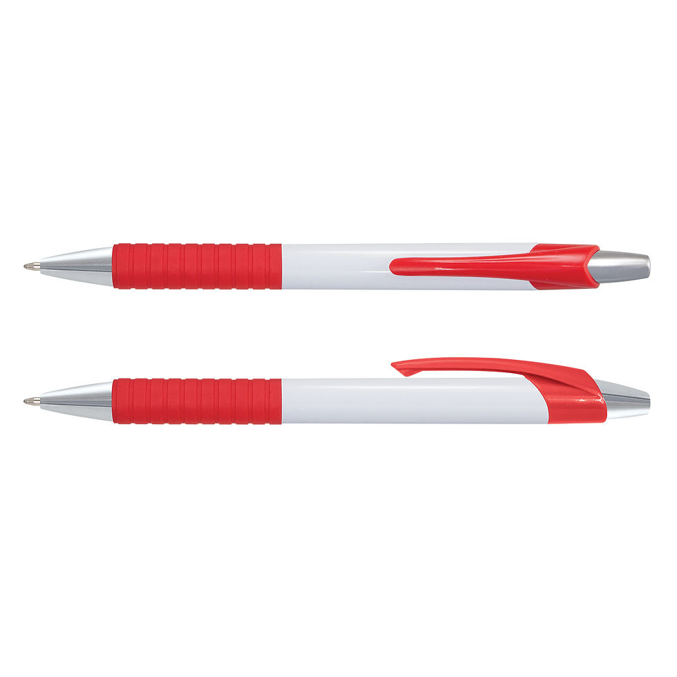 Thumbnail: Branded Retractable Cleo White Barrel Ballpen