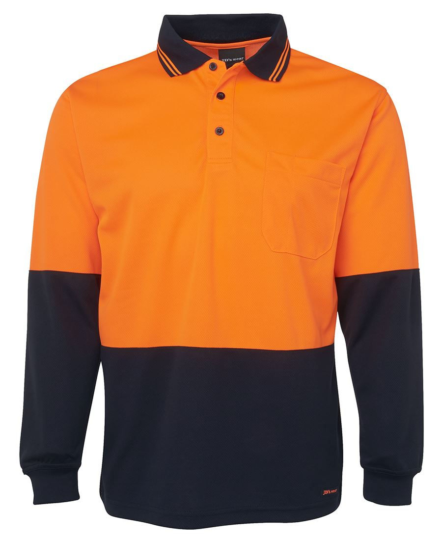 Thumbnail: Branded Hi Vis Long Sleeve Traditional Polo