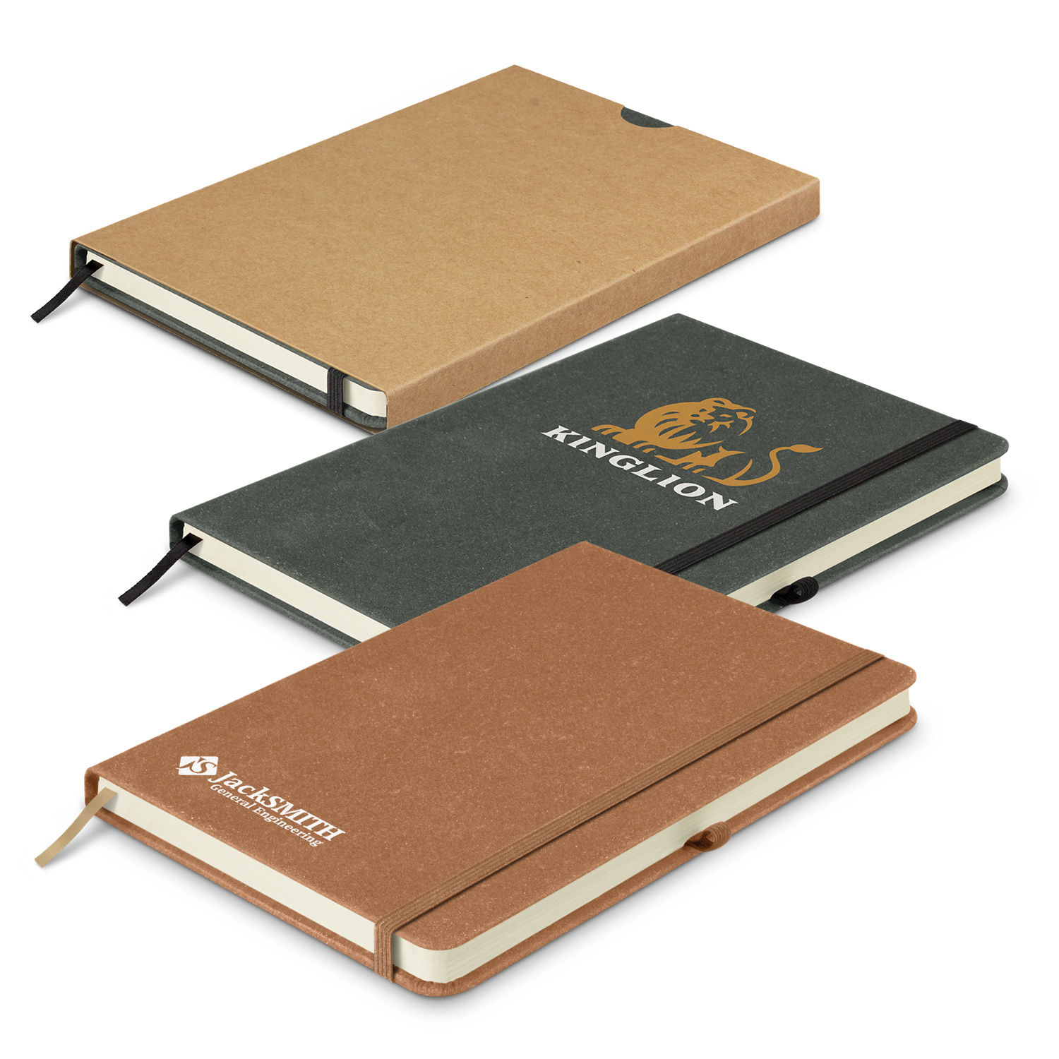 Branded Recycled Leather Hard Cover Notebook