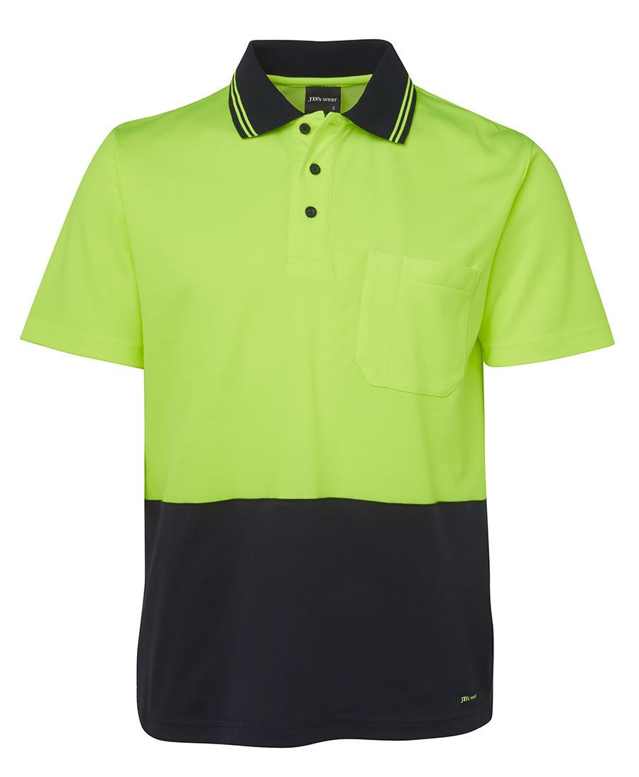 Thumbnail: Branded Hi Vis Short Sleeve Cotton Non Cuff Cotton Back Polo