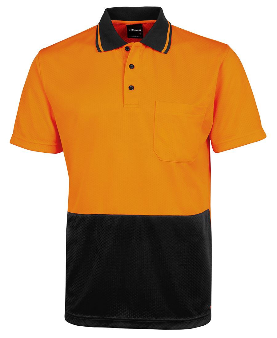 Thumbnail: Branded Hi Vis Short Sleeve Jacquard Non Cuff Polo