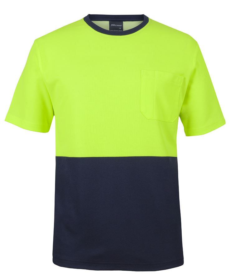 Thumbnail: Branded Short Sleeve Hi Vis Cotton Back Tee