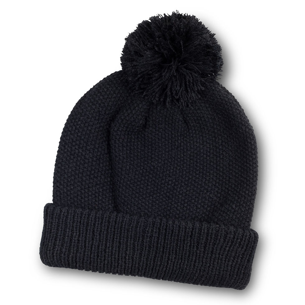 Thumbnail: Branded Waffle Knitted Pom Pom Beanie