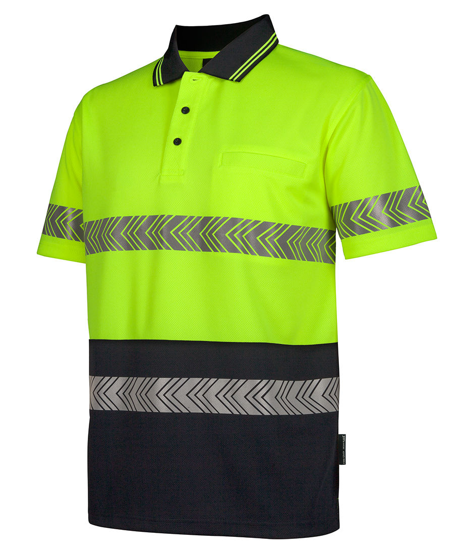 Thumbnail: Branded Hi Vis Short Sleeve (D+N) Segmented Tape Polo