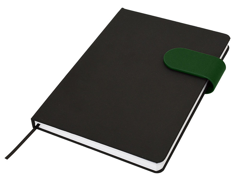 Thumbnail: Branded RPET  A5 Hardback Notebook with Magnetic Snap-On Closure