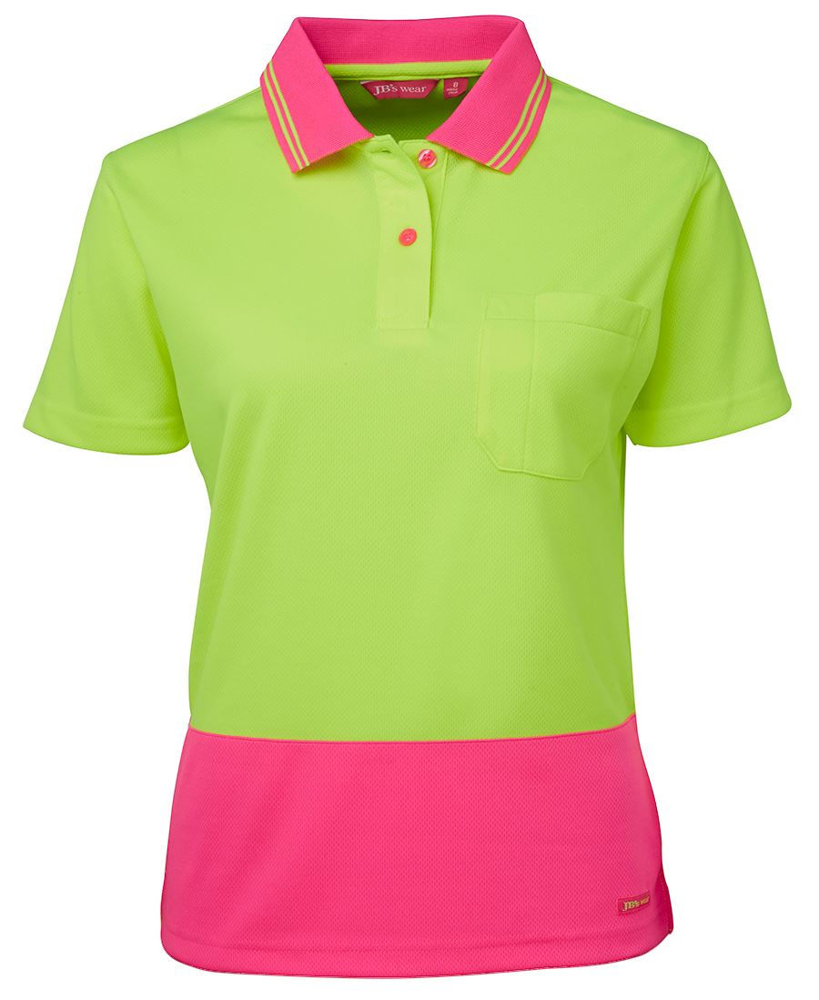 Thumbnail: Branded Ladies Hi Vis Short Sleeve Comfort Polo