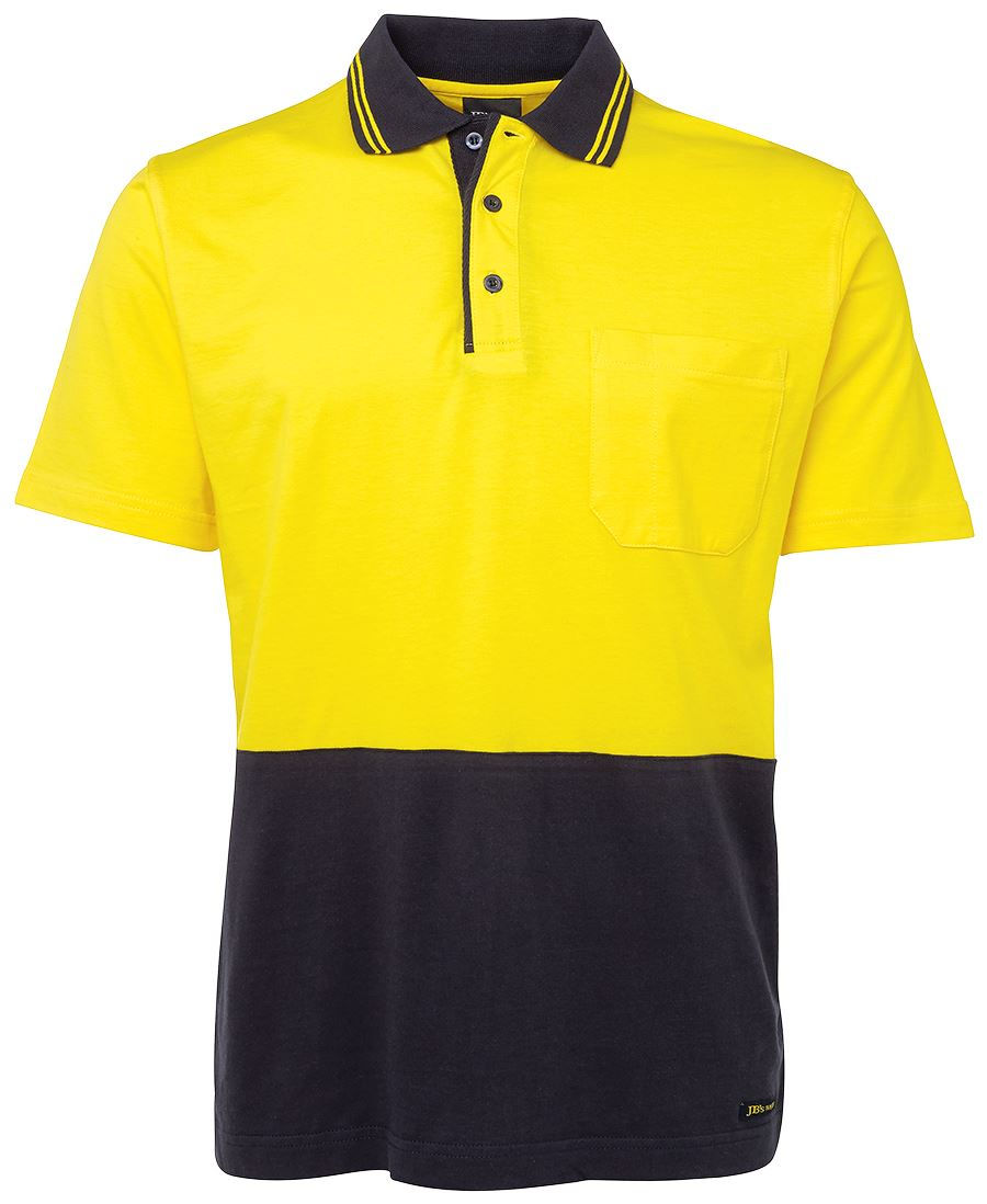 Thumbnail: Branded Hi Vis Short Sleeve Cotton Polo