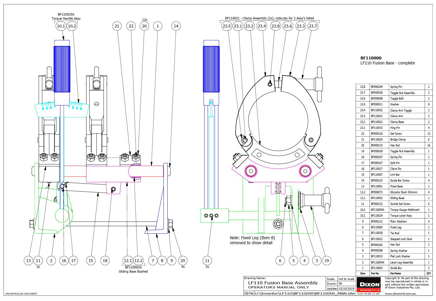 Dixon® BF110000 LF110 Fusion Base Complete
