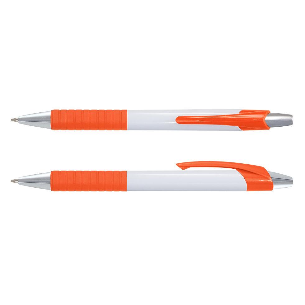 Thumbnail: Branded Retractable Cleo White Barrel Ballpen