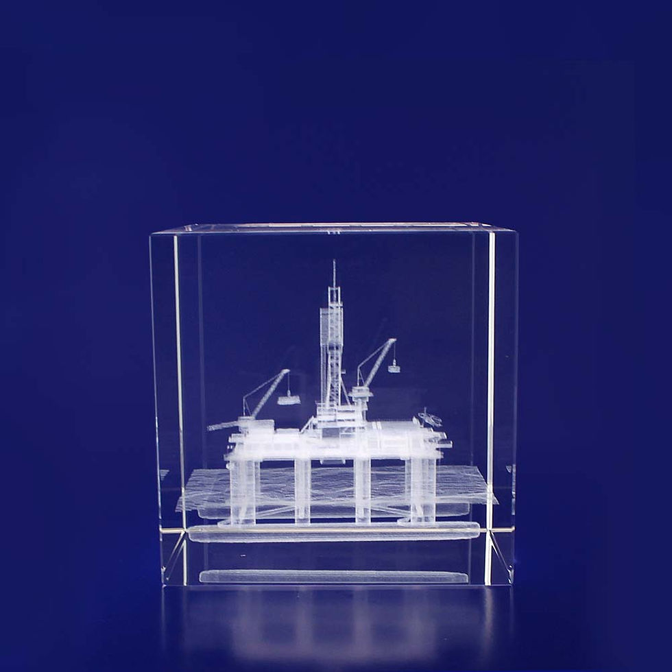 Thumbnail: 3D Laser Engraved Crystal Cube Paperweight
