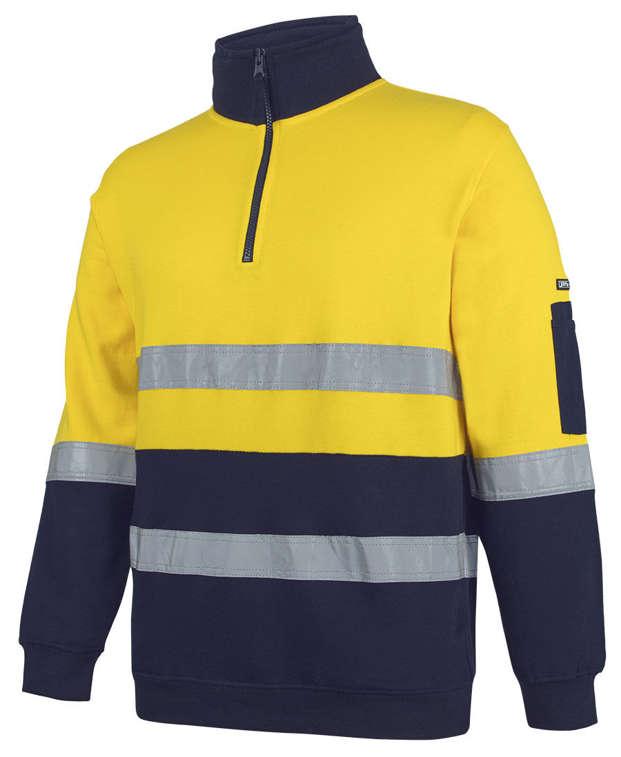 Thumbnail: Branded Hi Vis (D+N) 310 Cotton 1/2 Zip Fleece