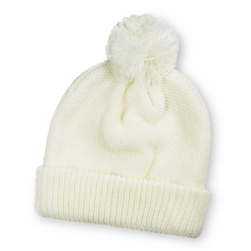 Thumbnail: Branded Waffle Knitted Pom Pom Beanie