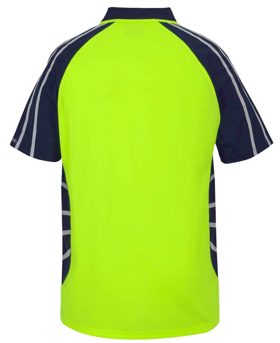 Thumbnail: Branded Hi Vis Short Sleeve Street Spider Polo with Reflective Stripes