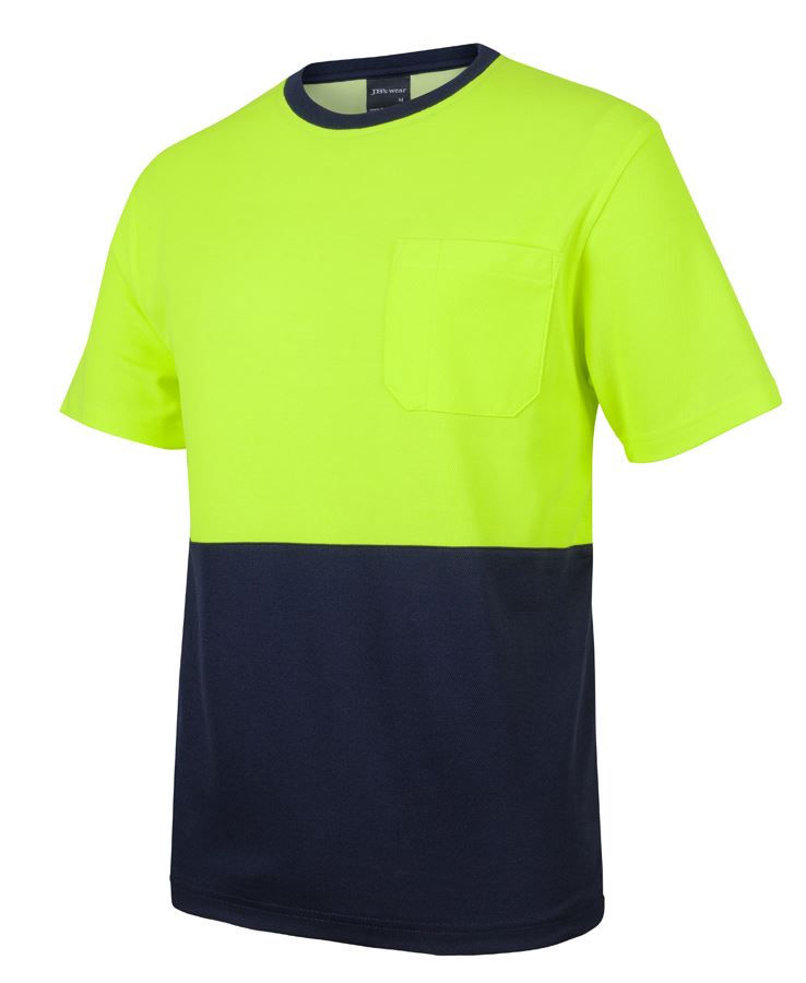 Thumbnail: Branded Short Sleeve Hi Vis Cotton Back Tee