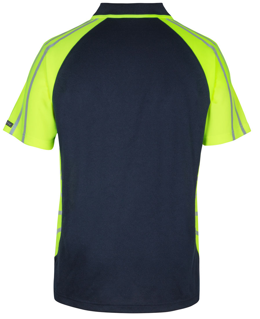 Thumbnail: Branded Hi Vis Short Sleeve Street Spider Polo with Reflective Stripes