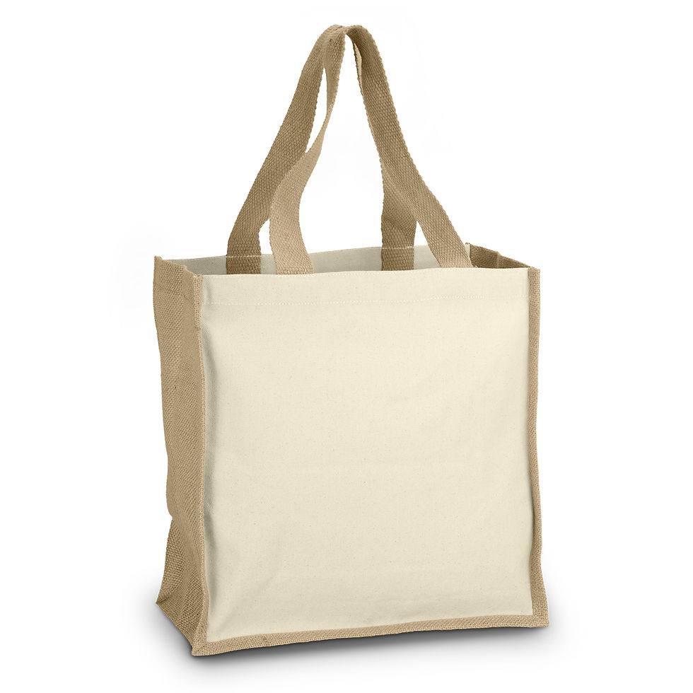 Thumbnail: Branded Cotton and Jute Tote Bag - 15L