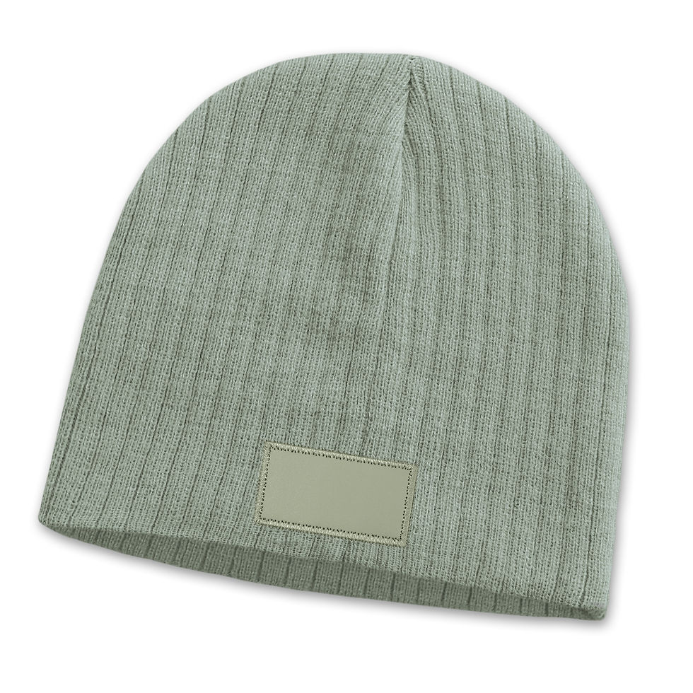 Thumbnail: Branded Cable Knit Beanie with Patch