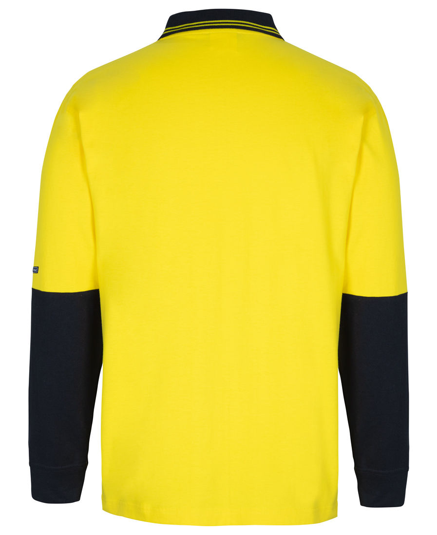 Thumbnail: Branded Hi Vis Long Sleeve Cotton Polo