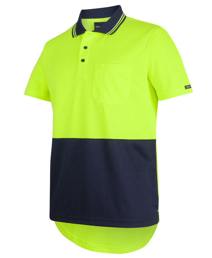 Thumbnail: Branded Hi Vis Short Sleeve Drop Tail Polo