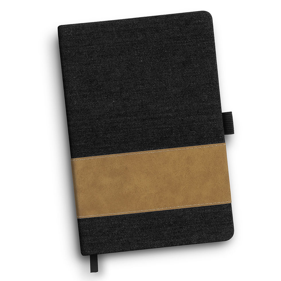 Thumbnail: Branded Denim & PU Hardback Notebook