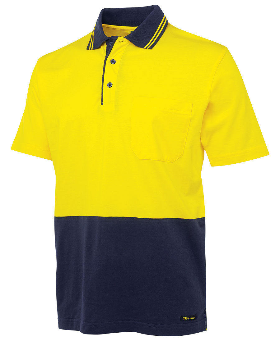 Thumbnail: Branded Hi Vis Short Sleeve Cotton Polo