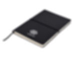 Thumbnail: Branded Black A5 Soft Cover Notebook with Coloured Elastic Strap