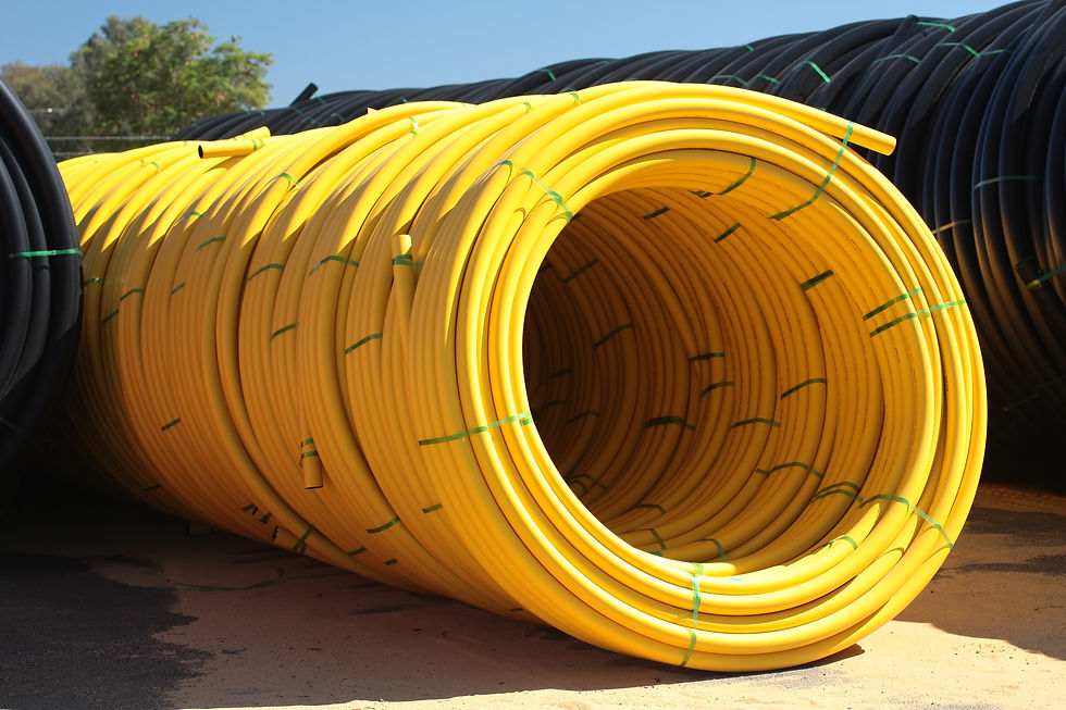 Acu-Gas Yellow Poly PE100 HDPE Pipe Coils