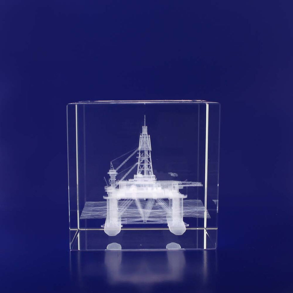 Thumbnail: 3D Laser Engraved Crystal Cube Paperweight