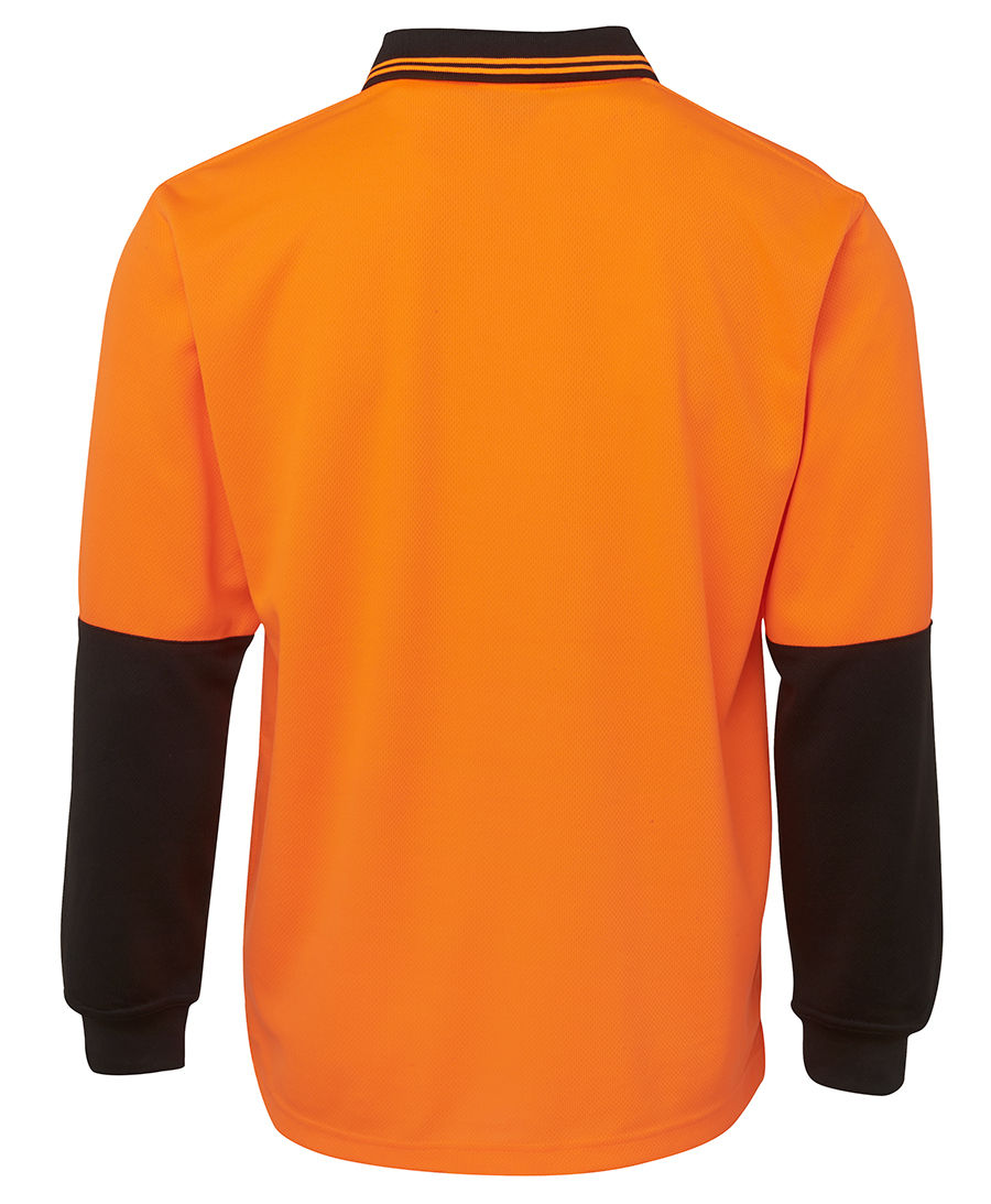 Thumbnail: Branded Hi Vis Long Sleeve Traditional Polo
