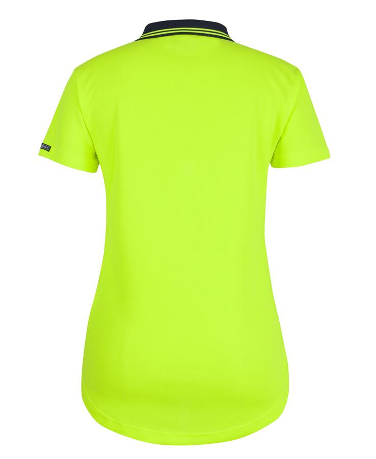 Thumbnail: Branded Ladies Hi Vis Short Sleeve Drop Tail Polo