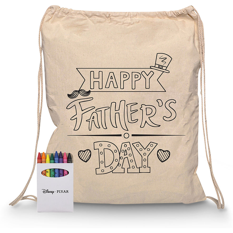 Thumbnail: Branded Squiggle Calico Drawstring Bag + Crayon set