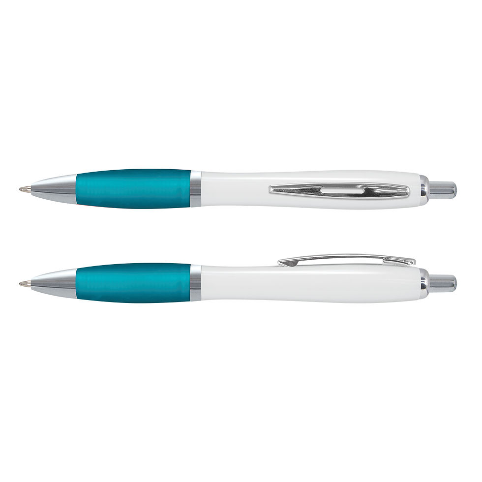 Thumbnail: Branded Retractable Plastic Vistro White Barrel Ballpen