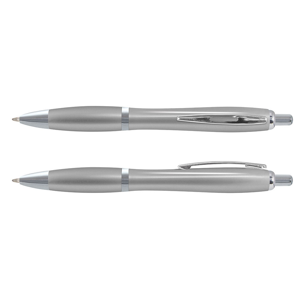 Thumbnail: Branded Retractable Plastic Vistro Solid Colour Barrel Ballpen