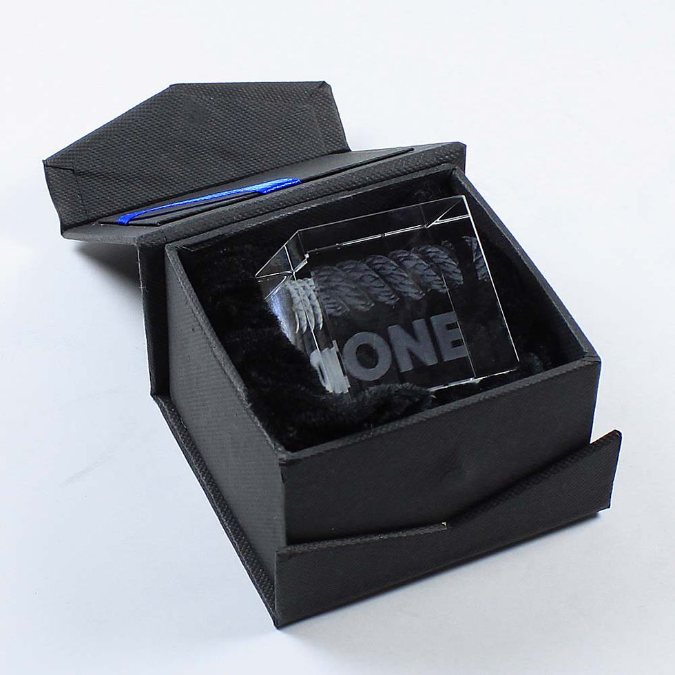 Thumbnail: 3D Laser Engraved Crystal Cube Paperweight