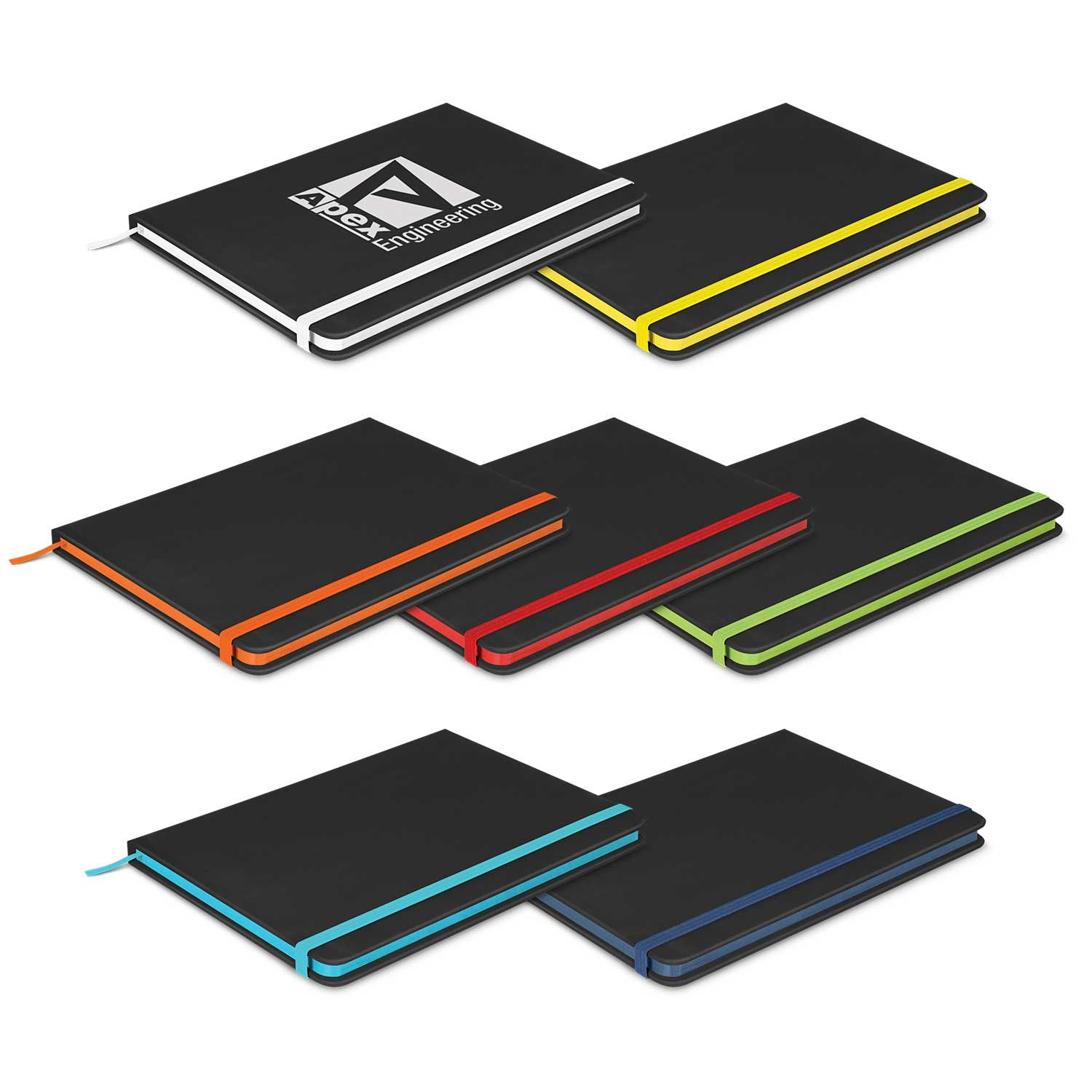 Branded A5 Hardback Notebook With Coloured Edges