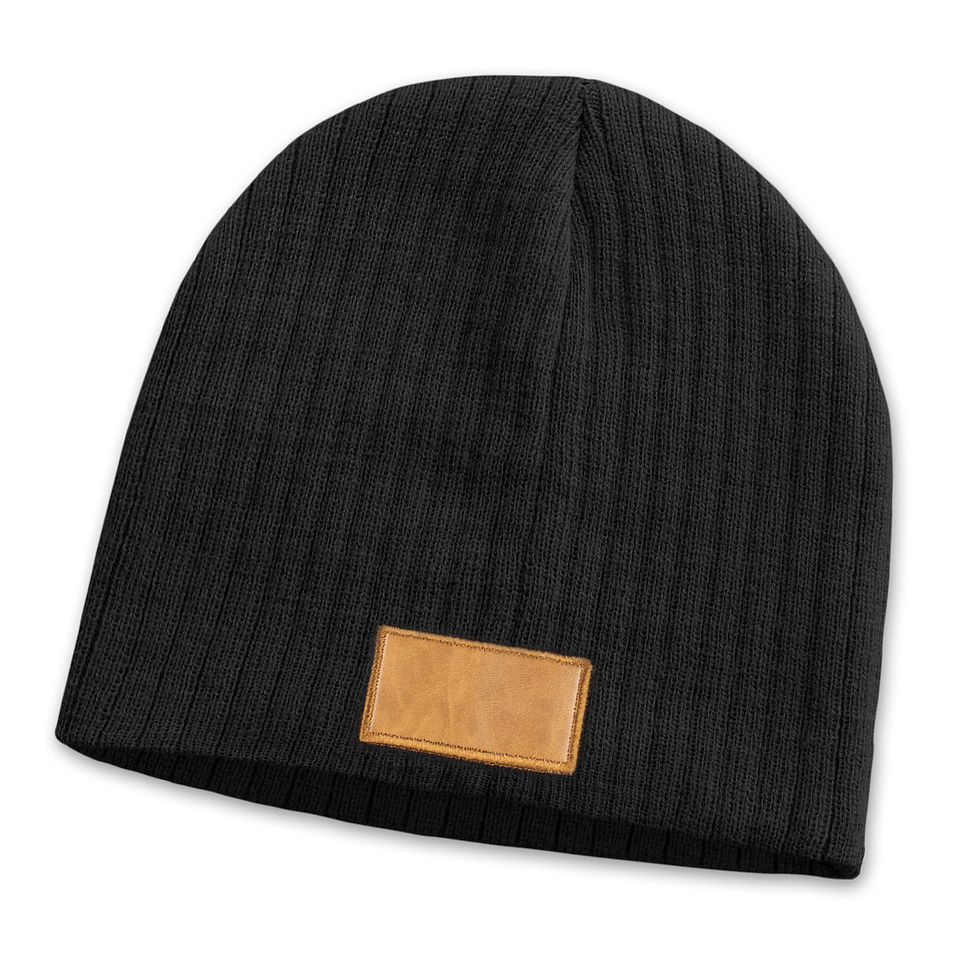 Thumbnail: Branded Cable Knit Beanie with Patch