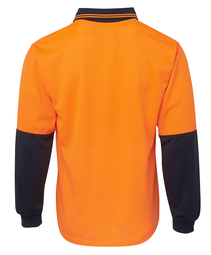 Thumbnail: Branded Hi Vis Long Sleeve Traditional Polo