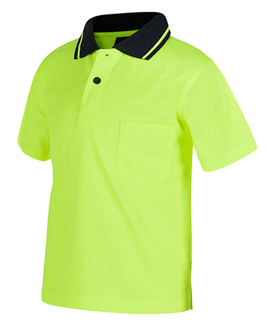 Thumbnail: Branded Kids Hi Vis Non Cuff Traditional Polo