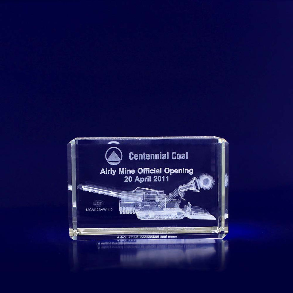 Thumbnail: 3D Laser Engraved Rectangle Crystal Paperweight