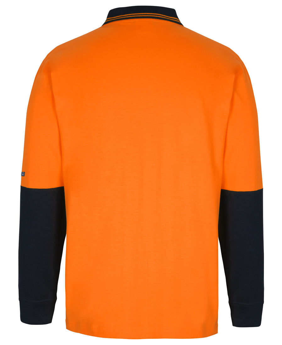 Thumbnail: Branded Hi Vis Long Sleeve Cotton Polo