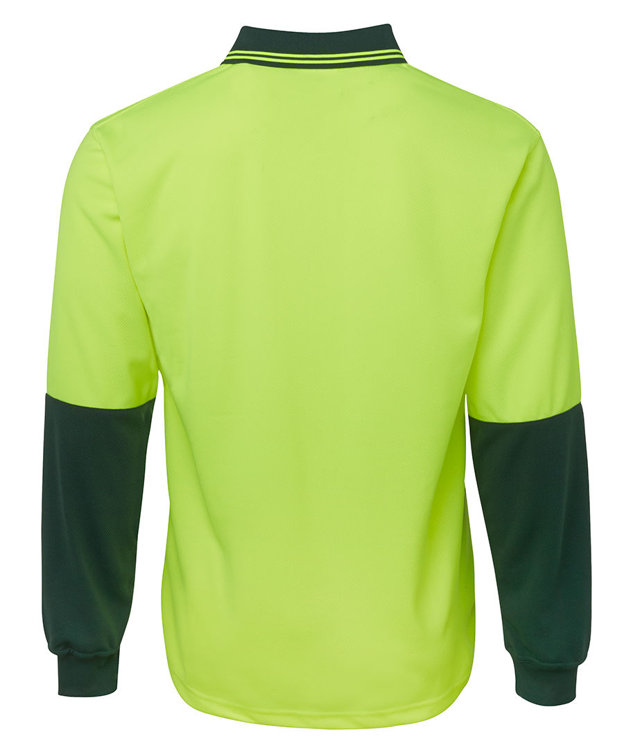 Thumbnail: Branded Hi Vis Long Sleeve Traditional Polo