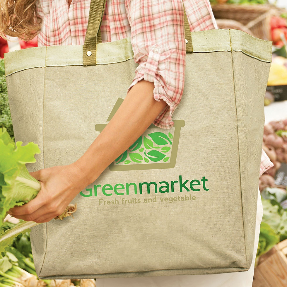 Thumbnail: Branded Laminated Natural Linen Tote Bag