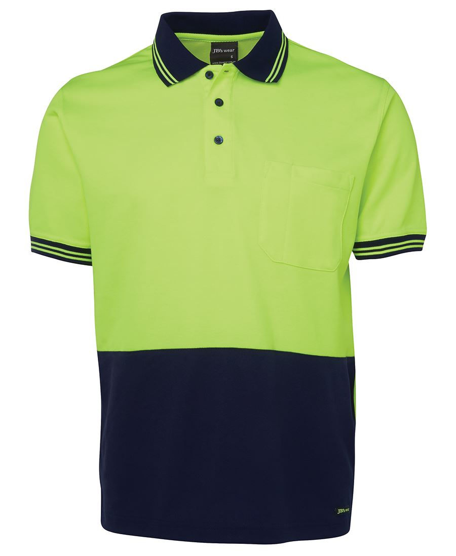 Thumbnail: Branded Hi Vis Short Sleeve Cotton Back Polo