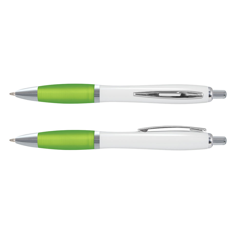 Thumbnail: Branded Retractable Plastic Vistro White Barrel Ballpen